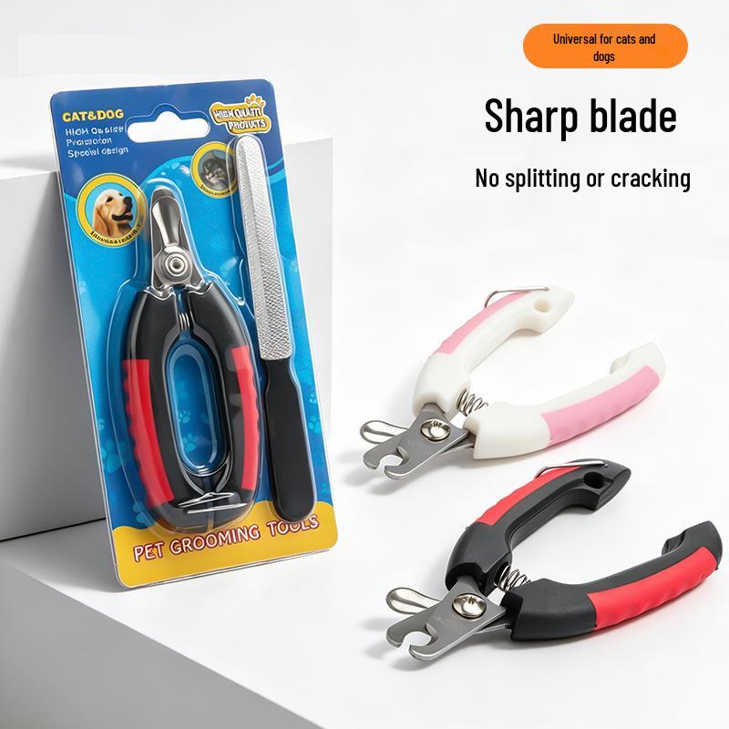 Pet Nail Clippers & File Set - Stainless Steel for Cats & Dogs, Small & Large Breeds