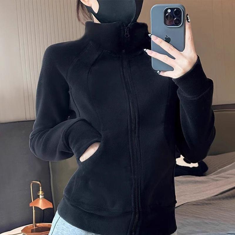 

2025 Autumn Women s Slim Fit Fleece Sweatshirt Jacket - Thickened Fleece Lined, Spring & Autumn Style S (80-95 lbs)