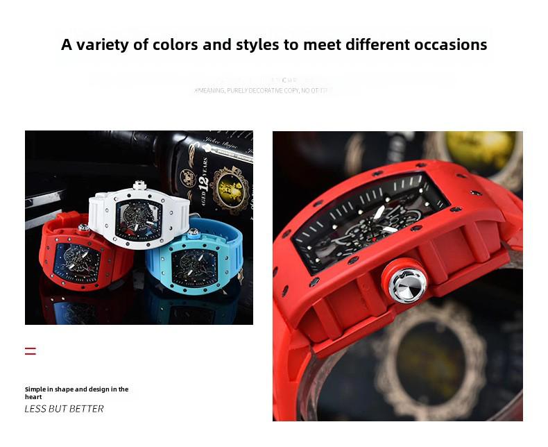 Stylish Unisex Modern Quartz Watches with Transparent Back, Perfect for Business and Leisure.