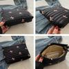 Quilted Bow Cosmetic Bag Multi-functional Sanitary Napkin Storage Bag Portable Toiletry Bag  Trave