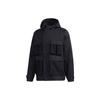 TH WB JKT Multiple Pockets Sports Hooded Windbreaker Jacket Black Men's GF4019