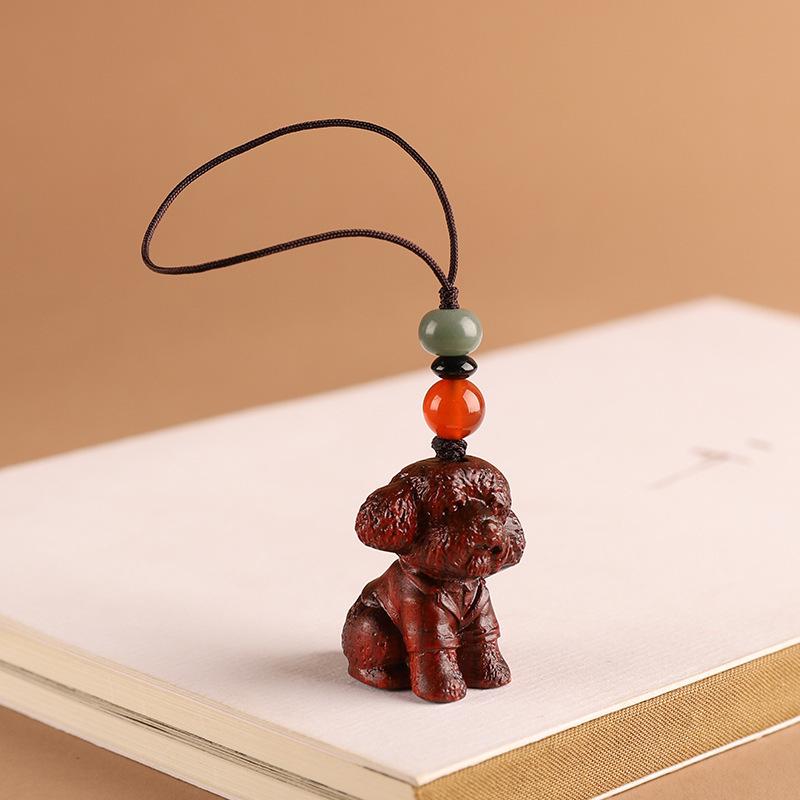 Sandalwood Zodiac Dog Keychain & Lanyard for Men and Women
