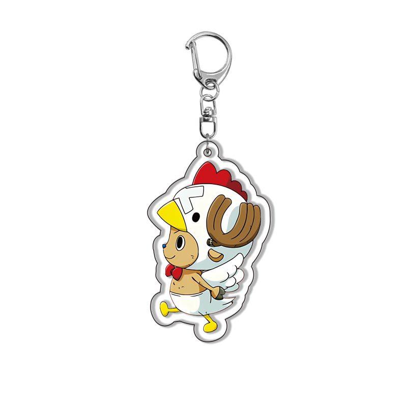 Portachiavi Ciondolo in Acrilico Anime One Piece Luffy Chopper Zoro Roronoa Accessorio per Zaino Alta Qualità Bel Design