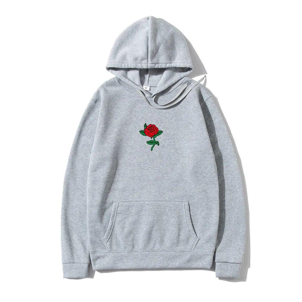 Mikina s kapucí Harajuku Unisex Móda Streetwear Květ růže Potisk Mikiny Topy Pulovry Unisexy Mikina s kapucí Oblečení s kapucí