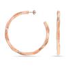 LeCalla S925 Sterling Silver Jewelry BIG Rose-Gold Plated Twisted Italian Hoop Earrings for Women 58MM