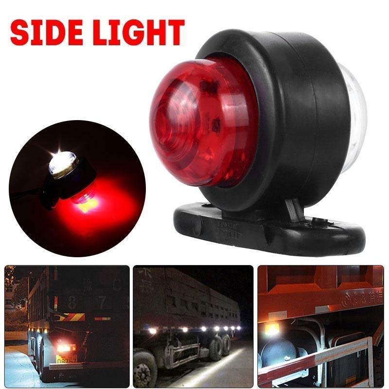 2PCS 12-24V Mini Universal Side Marker Lights Double Side Lighting Indicator Lamp Clearance Lights Warning Light for Truck Bulbs 7