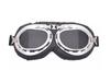 Retro Silver Frame Harley Motorcycle Goggles - Foldable Windproof Antique Bronze Design for Karting