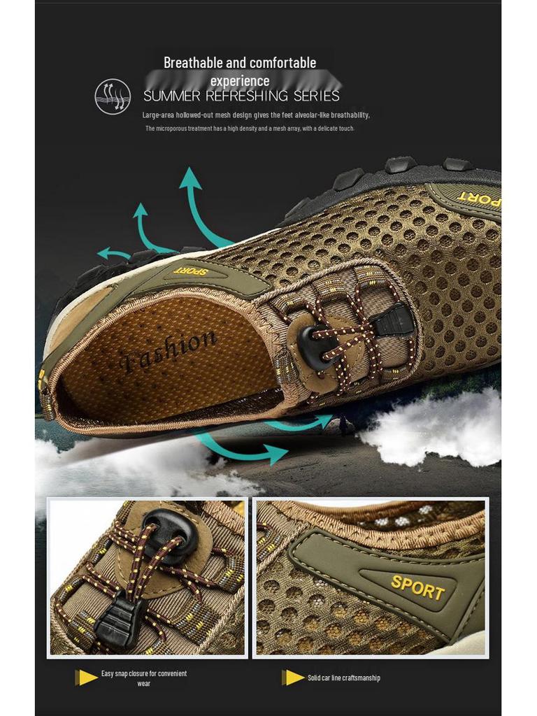Men's Breathable Summer Mesh Casual Sports Shoes - Lightweight & Soft Sole for Outdoor Activities