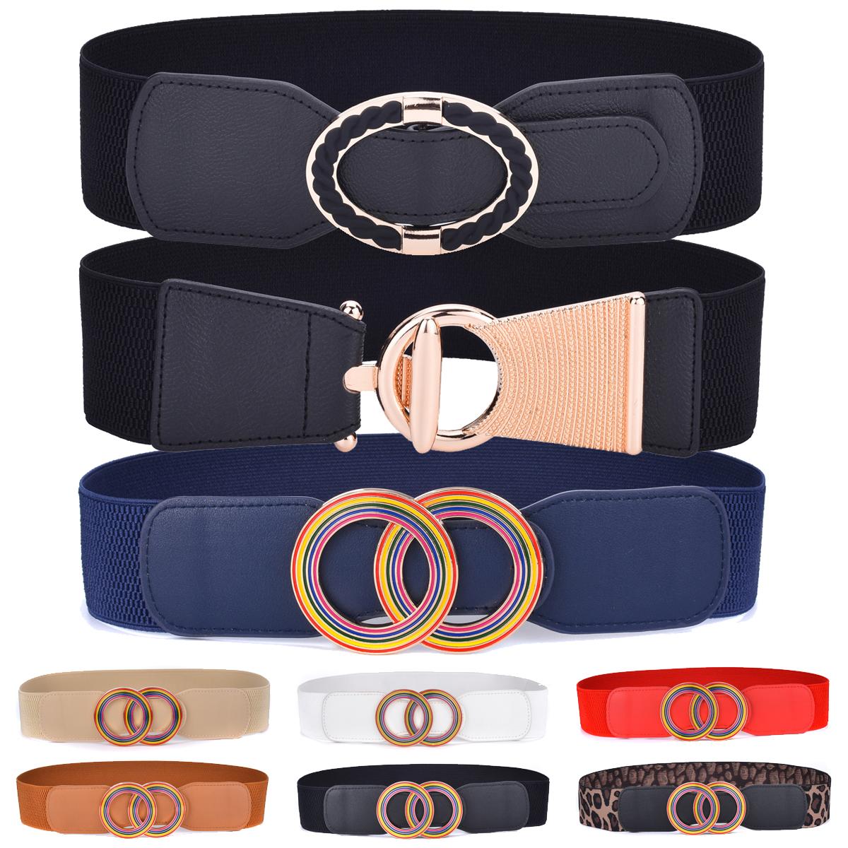 

Женский эластичный широкий эластичный пояс на талии для платьев, свитера, брюк и куртки