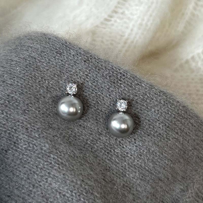 2026 New Arrival White Pearl Zircon Stud Earrings For Women Elegant Sweet Simulated-Pearl Temperament Earrings Zircon Gifts