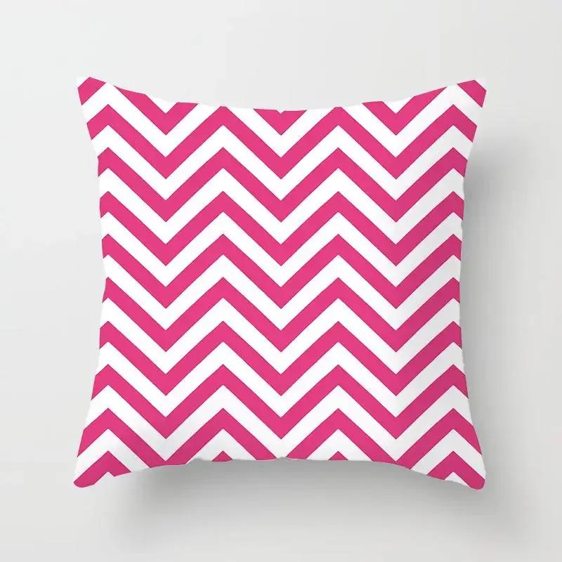 Pink Color Cushion Cover Geometric Print Decorative Pillows Red Stripe Pillow Case Pillows Decor Home For Car/bed /sofa