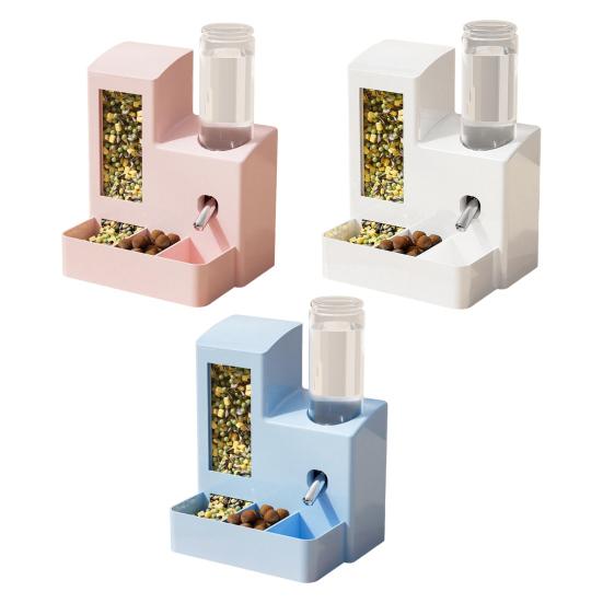 Automatic Hamster Feeder 3 in 1 Food And Water Dispenser 3-Cell Feeding Station with 125ml Bottle for Home Bunny Ferrets Small Animal