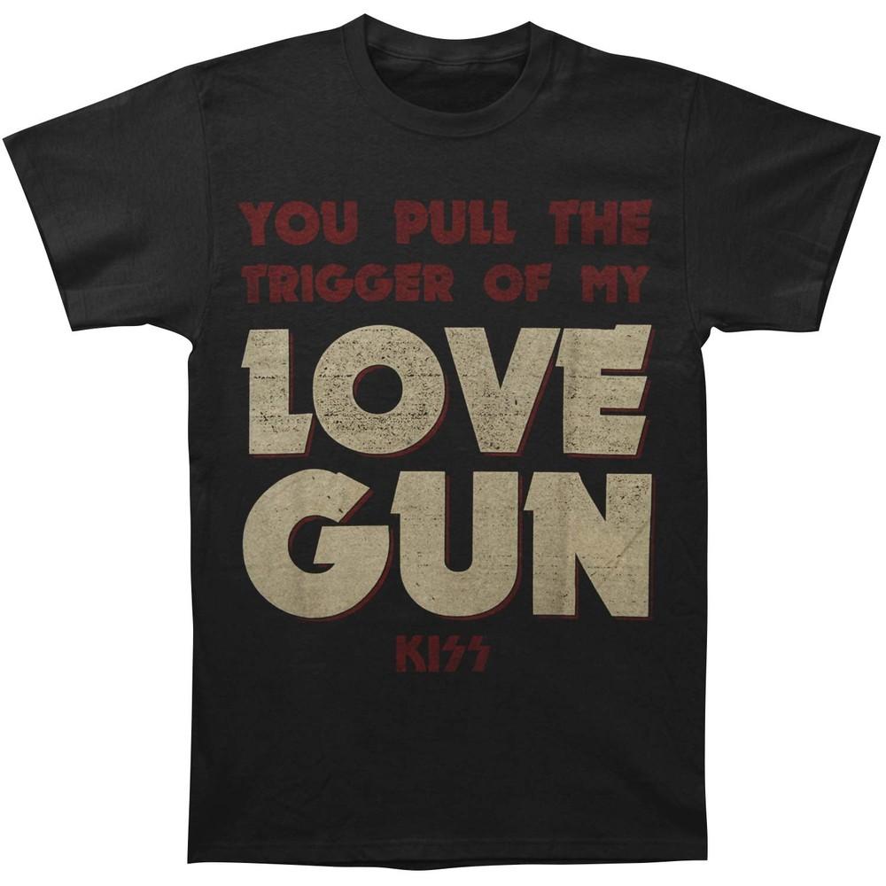 KISS Pull The Trigger Slim Fit T-shirt XX-Large Black Unisex T-Shirt XXXXL
