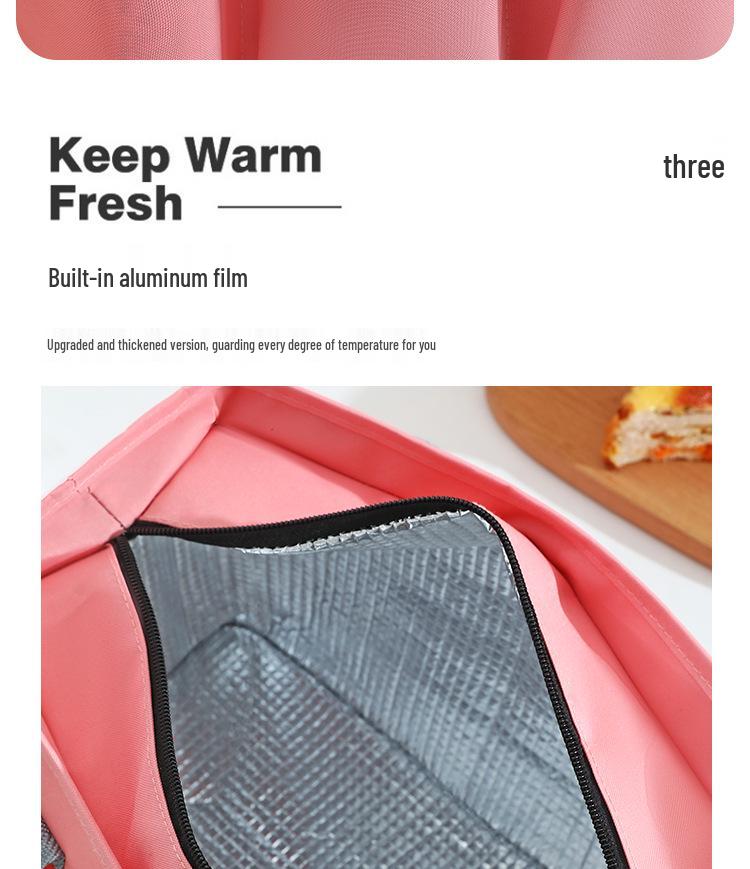 Koreanischer Stil Große Kapazität Isolierte Lunchtasche – Mehrere Taschen und Tragbar für die Arbeit oder den Außenbereich