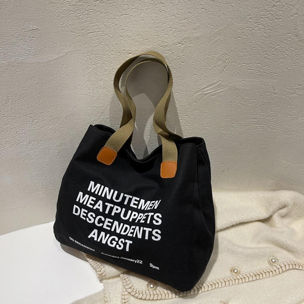 Einfache Canvas-Tasche Lässig Modisch Exquisit Große Kapazität Canvas-Tragetasche Einkaufstasche mit Henkel