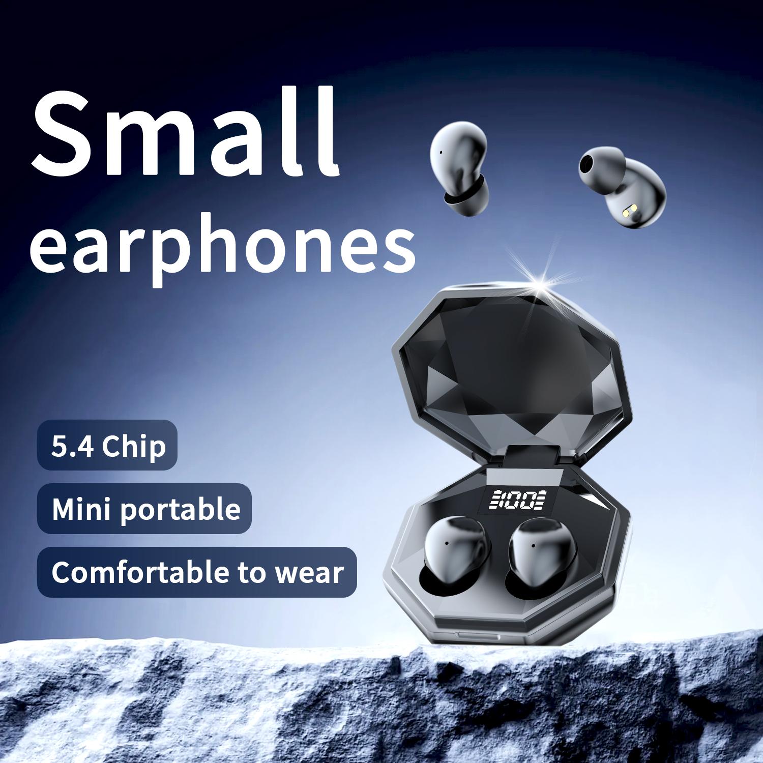 

MINI Headphones Wireless Bluetooth Earphones 5.4 TWS In Ear Invisible Headsets HIFI Bass Sleep Earbuds Noise Reduction Earphone чёрный