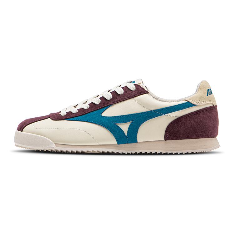 Mizuno Unisex LG 60S Burgundy Teal Lifestyle Shoes Cream/Burgundy/Teal D1GH230306. 43