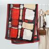 New women's print graffiti contrasting scarf scarf, fashionable autumn and winter thin shawl with sunscreen silk scarf