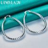 925 Sterling Silver Diamond Texture Earrings For Women Charm Jewelry