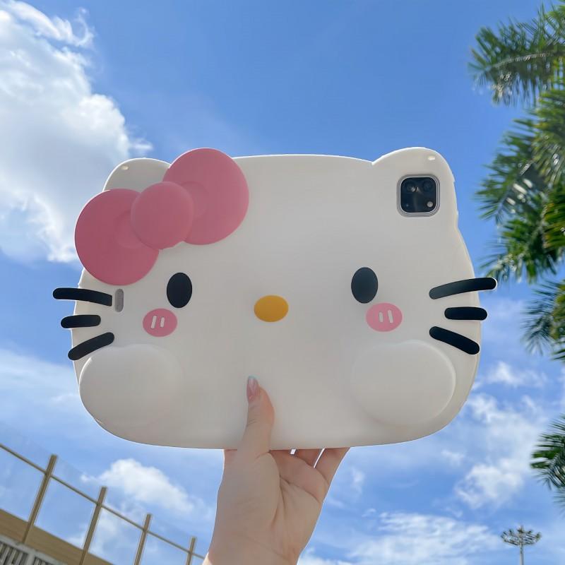 Silicone 3D KT Cat Tablet Case With Stand IPad Pro Mini Air 10th 11th Gen 10.2 10.5 10.9 11 8.3 Inch Anti-Slip Shockproof