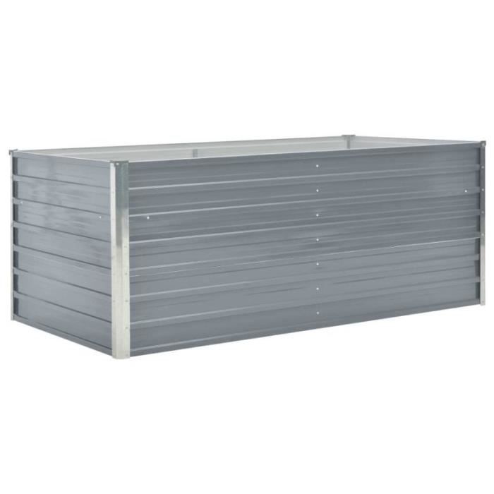 VidaXL Jardinière 160 x 80 x 45 cm Acier galvanisé Gris