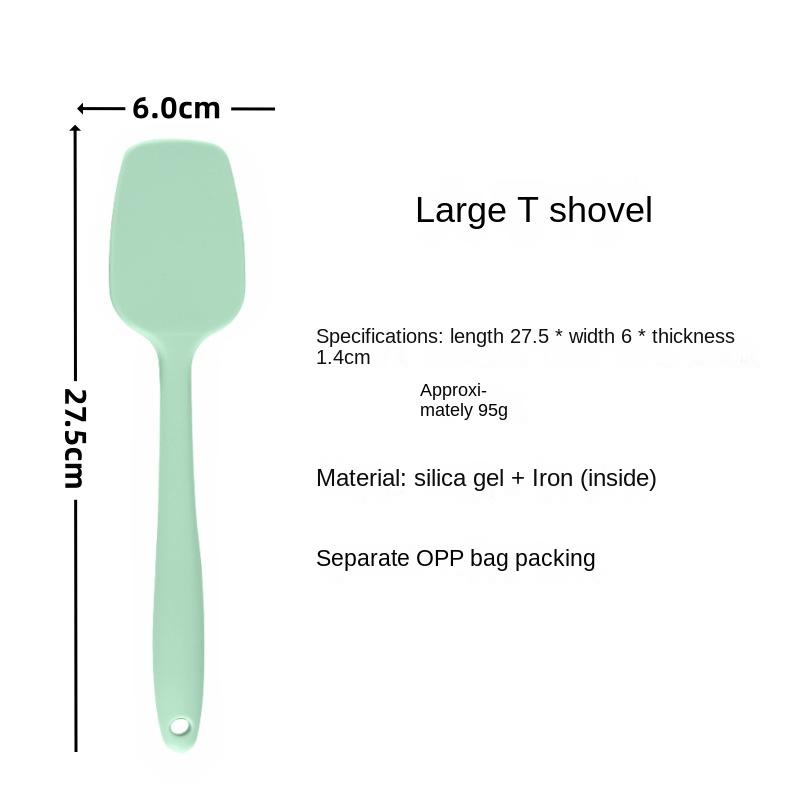 Bakverktyg Integrerad Livsmedelsgodkänd Silikonspatel Högtemperatur Gräddspatel Smörskrapa T-formad Spade
