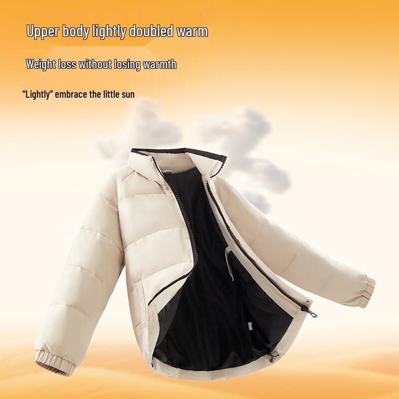 MINISO Men's Winter Fleece-Lined Stand-Collar Padded Jacket