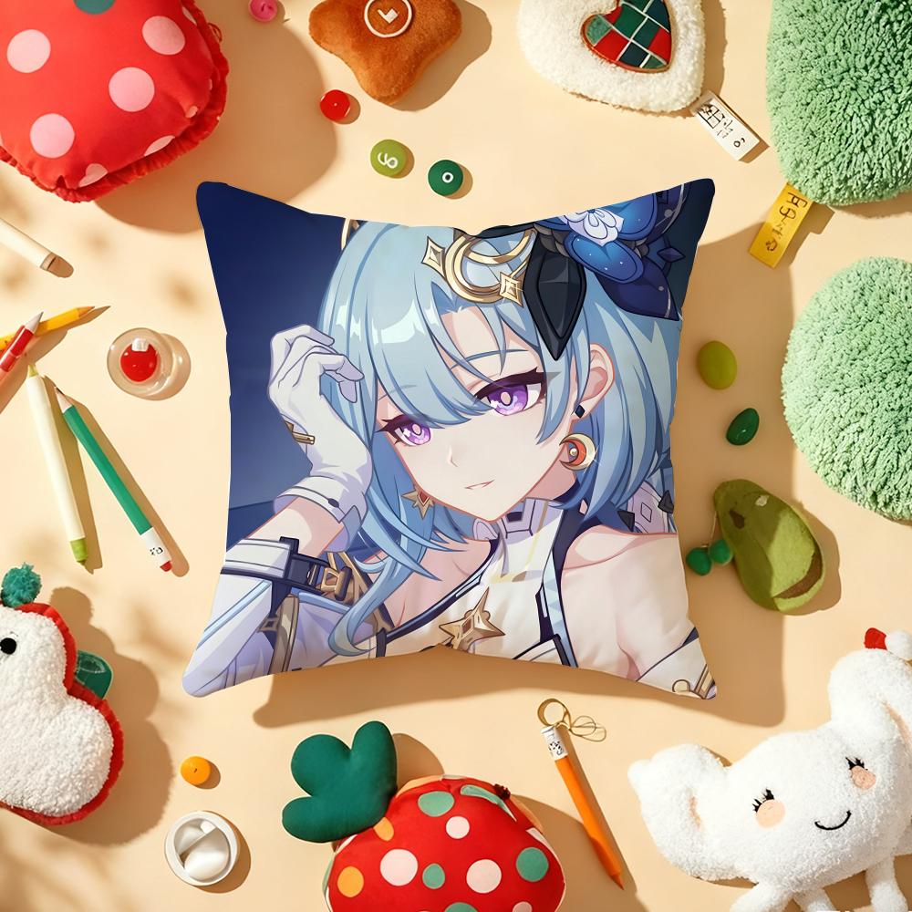 Anime Game HHonkai Impact Cushion Cover Plush Fabric Soft DoubleSided Printed Sofa Warm Winter Home Gift Pillow Cover