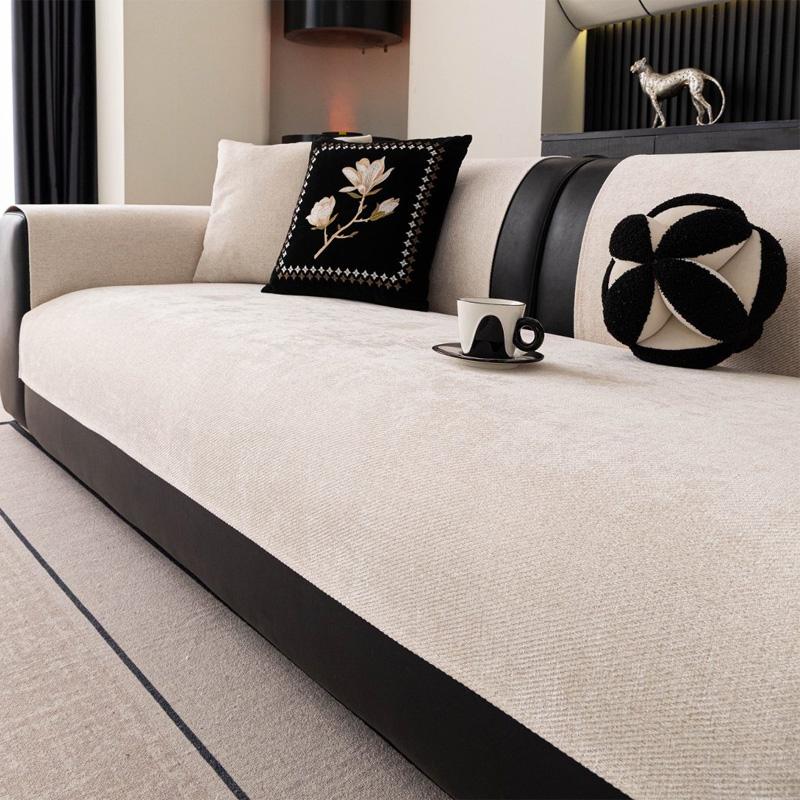 Minimalist Twill Chenille Anti-Slip Sofa Cover, Sofa Towel for All Season Living Room Decor Couch Cushion Slipcover 70x70cm