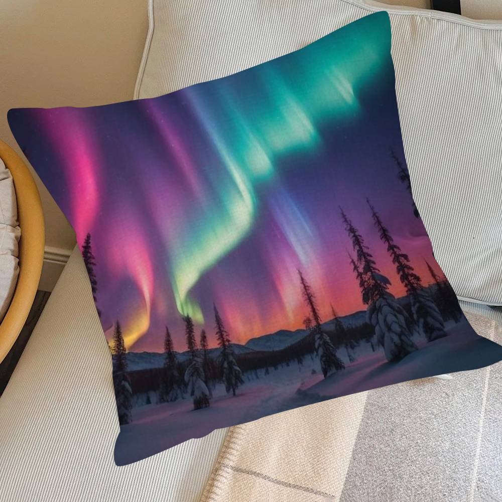 Nature Aurora Beauty Pillow Cushion Cover Pillowcase Living Room Sofa Home Decor