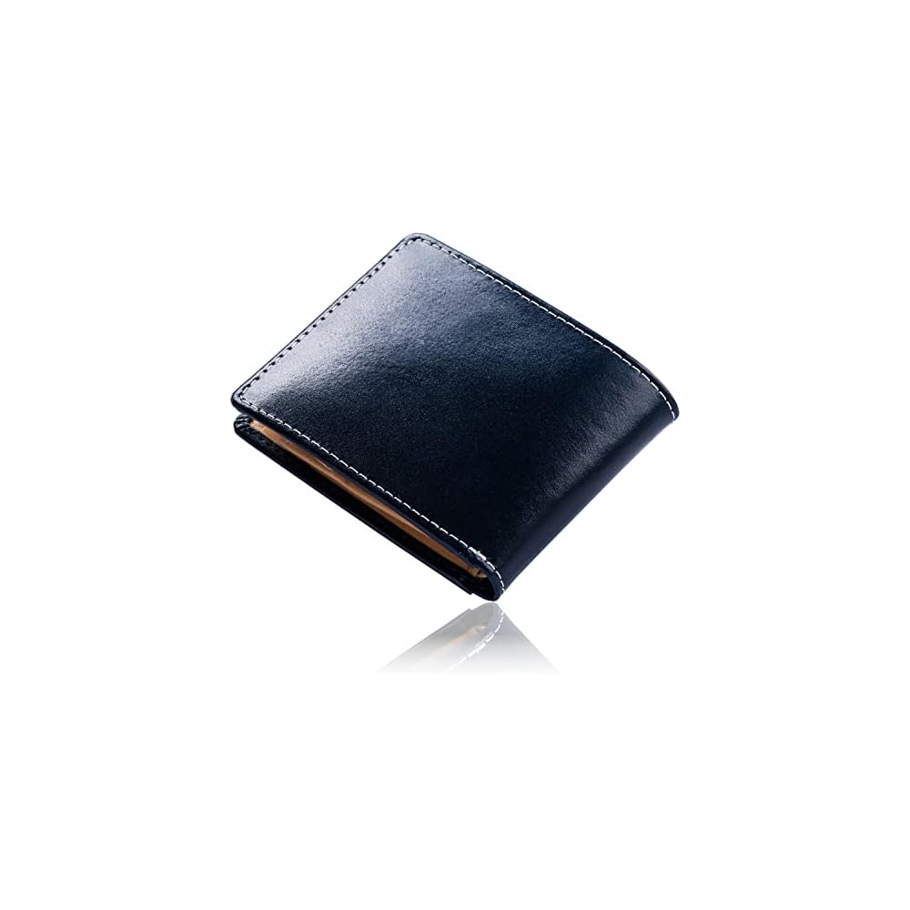 Men's Bi-fold Wallet, Italian Leather, Deepening Sheen and Rich Aging, Slim Design, Anti-Skimming,