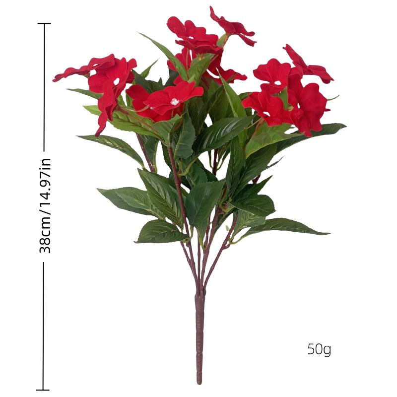Cross-border Silk Impatiens Fake Flowers for Home, Dining Table, Garden, Fence, or Courtyard Decor.