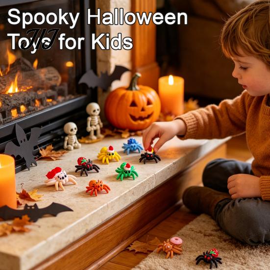 Hatching Spider Eggs 3D Printed Egg Set with 10Pcs Articulated Small Spiders, Movable Joint Unique Holiday Gifts Figurines, Halloween Fidget Toy, Kids