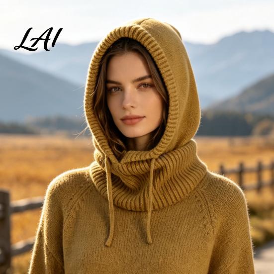 Thermal Face Cover for Cycling Winter Balaclava Hat Men And Women Windproof Full Coverage Headgear Outdoor Sports Knitted Hooded Neckerchief,