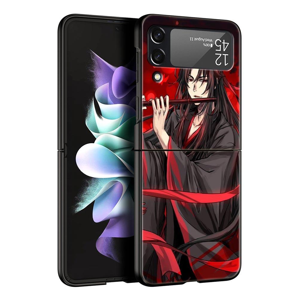 MDZS Anime Mo Dao Zu Shi Wei Wuxian Phone Case for Samsung Galaxy Z Flip 3 4 5 Black Folding Mobile Shell Hard PC Protect Cover