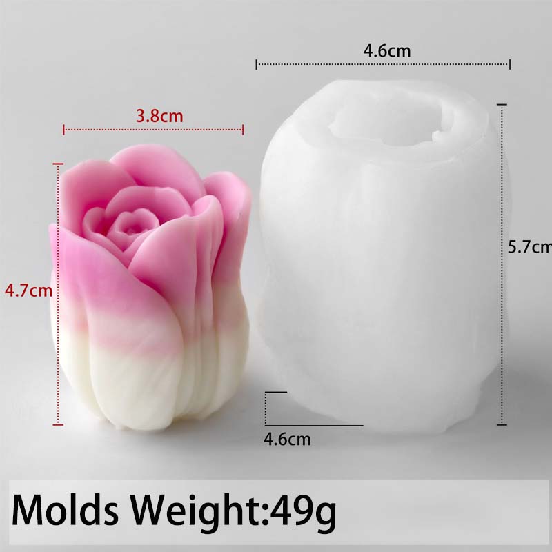 3D Tulip Silicone Candle Mold DIY Handmade Flower Aromath Soap Candles Casting Molds Plaster Resin Craft Gifts Making Supplies
