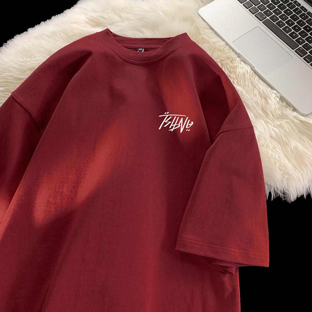 

Мужская серая футболка с круглым вырезом и коротким рукавом в японском стиле 2025 L