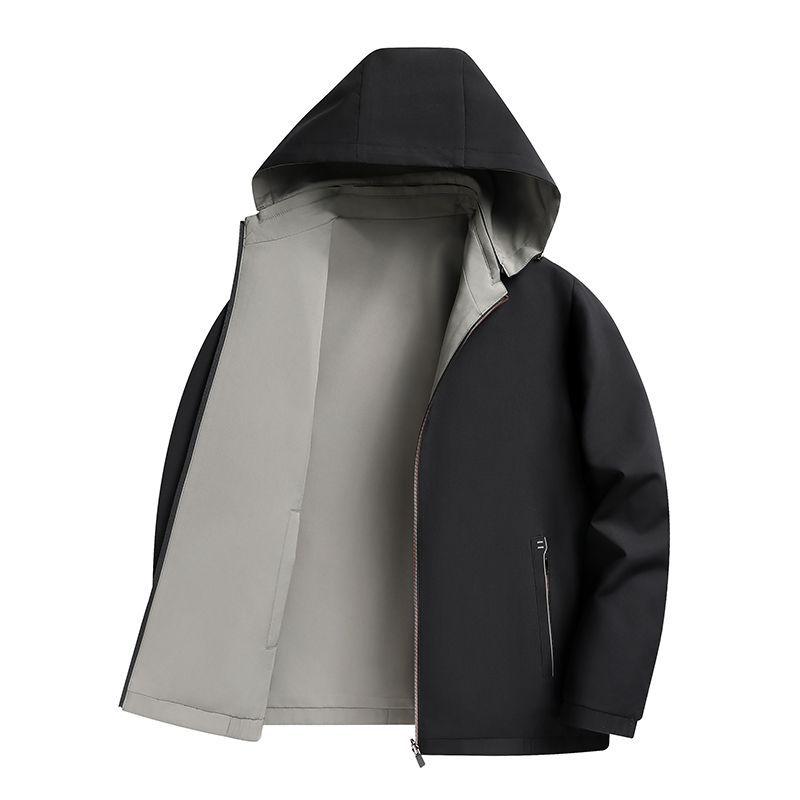 

Men s Reversible Detachable Hooded Jacket - Casual Business Wear for Spring & Autumn XL (180) - 115-130 lbs