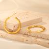 Cazador Stainless Steel Bamboo Joint Hoop Earrings for Women Trendy Round Drop Earrings Jewelry 2026 Valentine Gift New