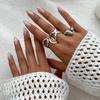 Minimalist Ins Water Drop Open Ring Design Glossy Surface Hugging Joint Ring for Women
