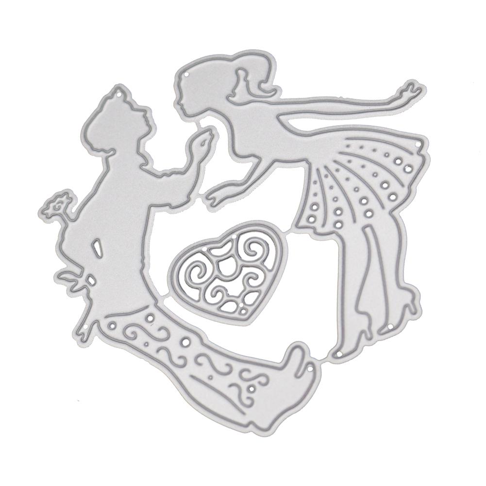 Lover's Love Framework Metal Silvery Stencil Embossing Cutting Dies For Diy Scrapbooking Paper Album Cards Making
