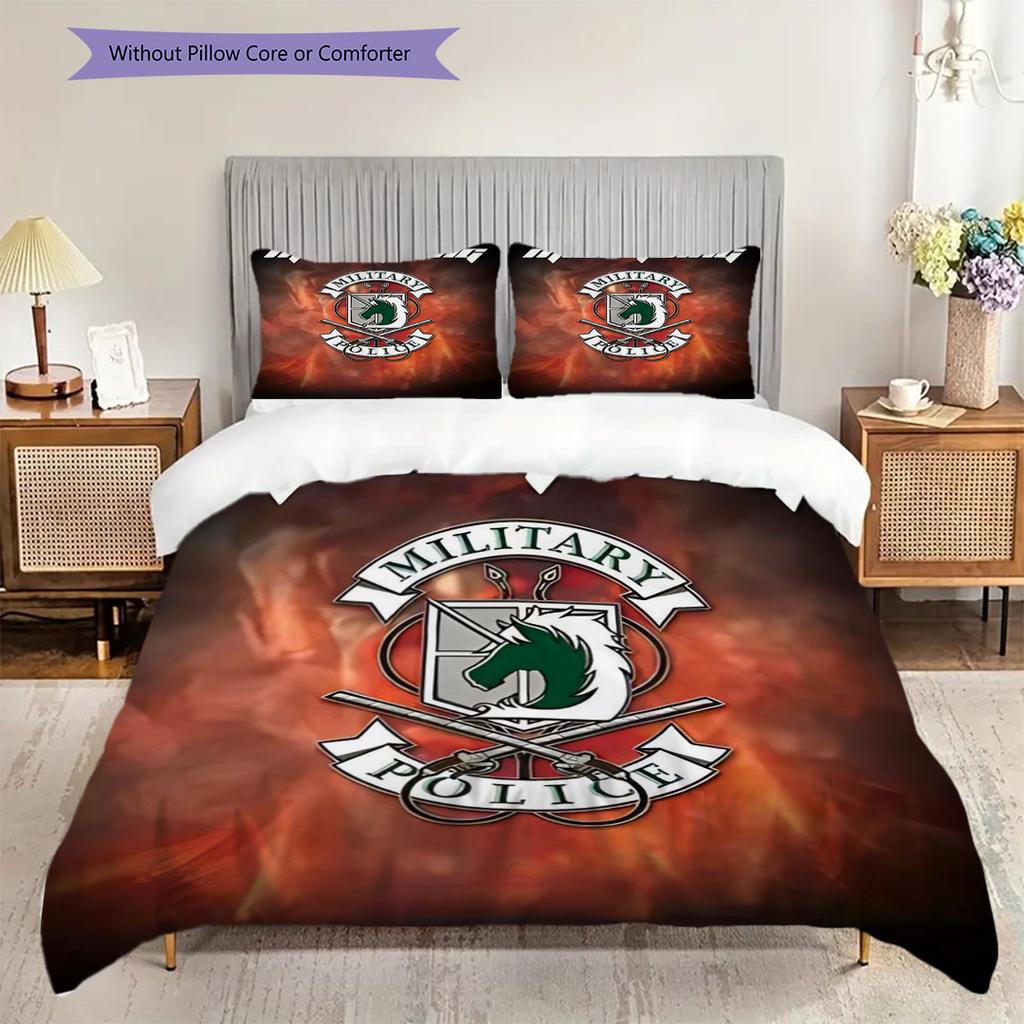 Attack Titan Set Bedding 1 Duvet Cover 2 Pillowcase Without Core Duvet Cover And Pillowcase Bedding Set Soft And Comfortable