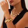 Stereoscopic Metal Heart Bracelet Elegant Vintage Jewelry Fashion Heart Pendant Necklace  Party