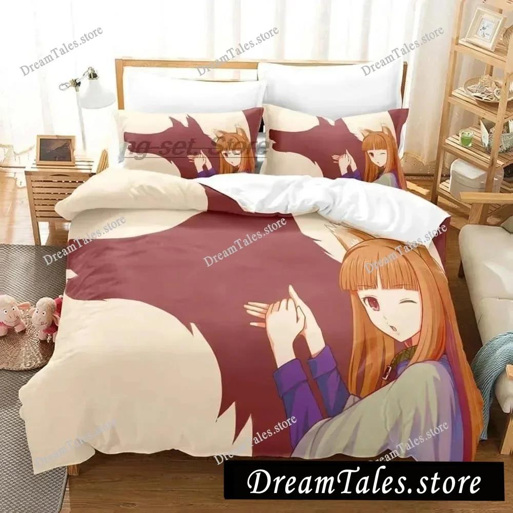 3D Anime Spice and Wolf Bedding Set Single Twin Full Queen King Size Bed Set Adult Kid Bedroom Duvet Cover Sets Home Textiles
