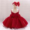 Toddler Baby Girl Dress Big Bow Baptism Clothes For Kids First Year Birthday Party Wedding Tutu Gown Christening Dress L2136