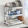 Multilayer Draining Shelf Stainless Steel Bowl Storage Shelf New Dish Drying Rack Over Sink
