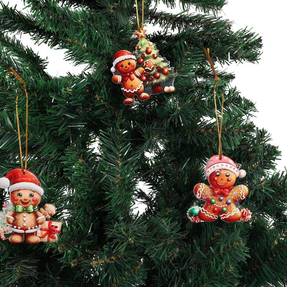 Christmas Tree Hanging Pendants Xmas Ornament Letter/Bell/House/Gingerbread Man/Horse/Snowman