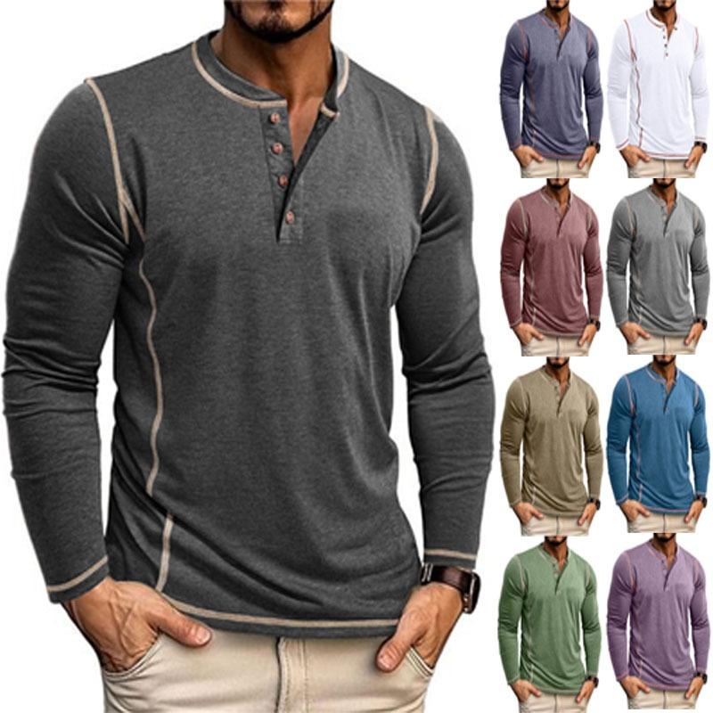 Men S Long Sleeve Henley T Shirt Casual Top