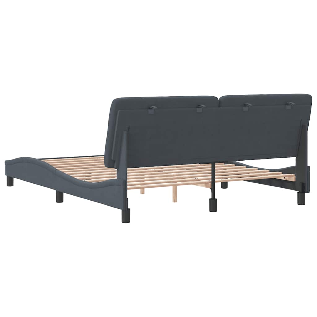 Bed Frame without Mattress Dark Grey 160x200 cm Velvet