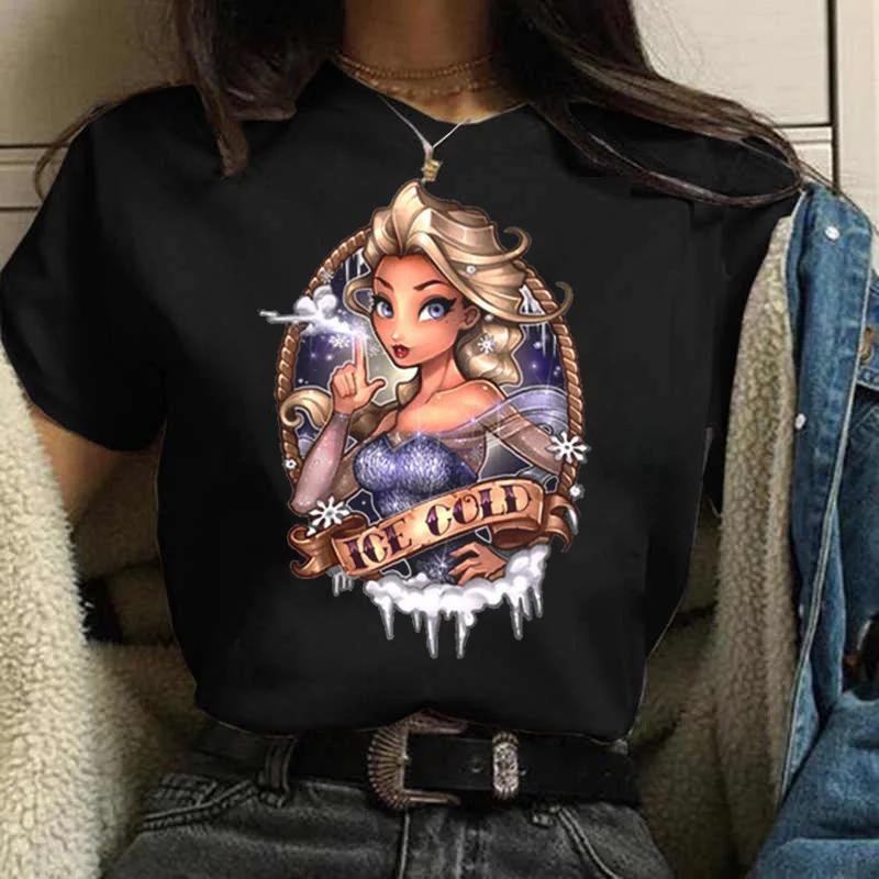 T-shirt Unisex New Punk Princess Jasmine Printed Fashion T Shirts 90s Kawaii Graphic Tops Harajuku O Neck Tee